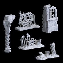 ruínas brinquedos jogos construção gótico terreno Igreja tampo mesa diorama janelas catedral cenário ruína espalhar 3d print model - Mito3D