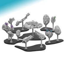 espace paysage obstacles terrain adapté étoile guerres armada jouets Jeux wing gare astéroïdes 3d print model - Mito3D