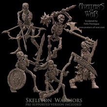 skeleton warriors toys & games dragons dungeons fantasy mini rpg school undead vampire war warhammer miniature age tabletop arena supports wargame dnd 9th ttrpg kow presupported pre-supported counts supported ninth avatars deathmatch 3d print model - Mito3D