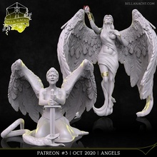 oct 2020 patreon angel theme toys & games dark statue halo fallen celestial angels heaven 3d print model - Mito3D