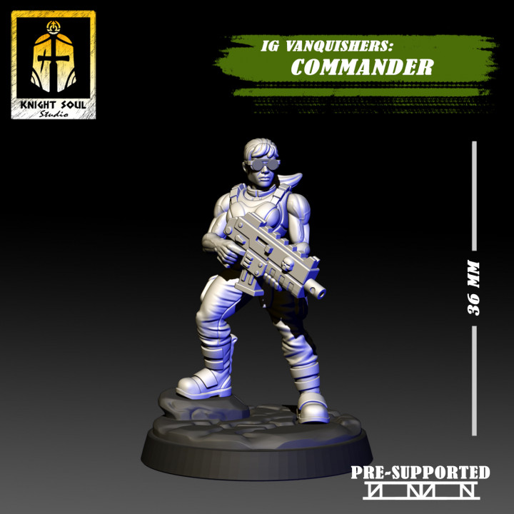 vanquishers company commander toys & games 40k army female guard marines space warhammer emperor imperial astra militarum 40000 catachan imperium lasgun cadia vanquisher 3D print model - Mito3D