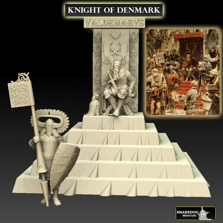 knight denmark toys & games 40k king medieval ruler warhammer emperor norse throne standard solder bearer crusader dane teutonic atterdag valdemar 3D print model - Mito3D