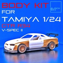 gtr r34 inspiración bodykit Tamiya 1 24 rc coches modelo horizonte Equipo muestra nissan defensa ruedas calientes fundido presión revell cuerpo ancho aoshima 3d print model - Mito3D