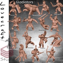 Gladiators brinquedos jogos Urso grego Roma Guerreiro céltico gladiador tesoura venator Amazonas murmillo Cestus Dimachaerus sagitarius secutor hoplomachus desafiador velites trácio 3d print model - Mito3D