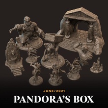 juin 21 Pandore boîte ensemble fixé jouets Jeux créature sombre fantaisie miniatures pandora Patreon sorcier épéiste chair dieux 3d print model - Mito3D