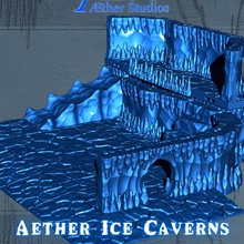 aether ice caverns patron bundle tabletop cold terrain frozen frost caves tundra aetherstudios spelunking winterdale frozentundra 3d print model - Mito3D
