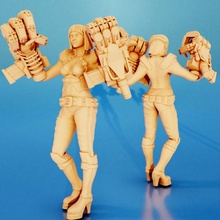 Morgan bagarreur jouets Jeux femelle cyborg battlemaid 3d print model - Mito3D
