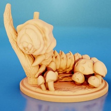 npi polilla seda juguetes juegos insecto indefenso larvas kareehm gusano 3d print model - Mito3D