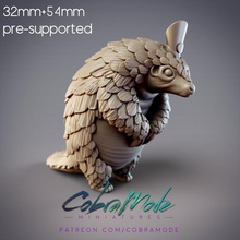 waqia musafiyah pangolin shop keeper pre-supported toys & games cute store merchant anthropomorphic supported 3d print model - Mito3D