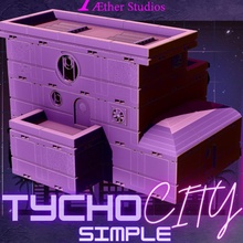 tycho city 1 simple sci-fi buildings toys & games fantasy industrial space terrain mars luna scifi cyperpunk spacecity mdoel cyper 3d print model - Mito3D