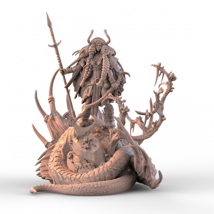 osso manoscritto Drago cavaliere giocattoli Giochi barbaro fantasia femmina vichingo nordico drago 3D print model - Mito3D