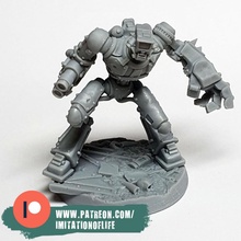 wreckerbot toys & games 40k robot starwars warhammer necromunda fallout post judge mech apocalypse 40mm dredd infinity stargrave thisisnotatest 40000 apocalyptic presupported inq28 3d print model - Mito3D