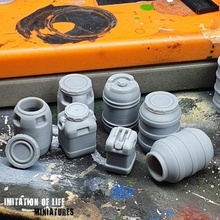 plastic barrels tabletop city modern tank terrain warhammer water zombie post apocalypse containers drums infinity scatter stargrave crates 40000 wasteland apocalyptic 3d print model - Mito3D