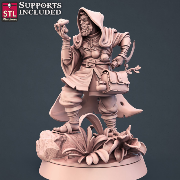 Druide männlich Spielzeuge Spiele Fantasie Kriegs Charakter Tischplatte Held 3D print model - Mito3D