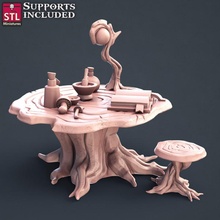 druida mesa juguetes juegos decoración fantasía mueble apuntalar guerra d 3d print model - Mito3D
