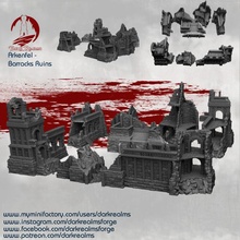 dunkel Reich arkenfel Kaserne Ruinen Spielzeuge Spiele Gebäude Fantasie Terrain Bereiche Frostgrave 3d print model - Mito3D