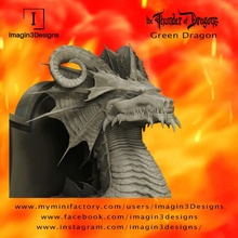 shad'umilad -watcher wood- green dragon & garden bust creature detailed fantasy fdm painting multipart greendragon thethunderofdragons 1 10thscale 3d print model - Mito3D