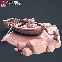 fisherman boat toys & games decoration fantasy props tabletop d&d port 3d print model - Mito3D