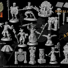 rise huexili complete set toys & games ancient aztec cat modular terrain miniature maya dungeon ruins openlock tabaxi mojibake 3d print model - Mito3D