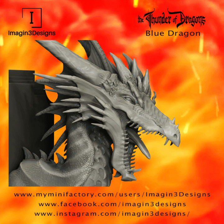 vayex'mogath -scourge ice valley- blue dragon & garden bust creature detailed fantasy fdm painting multipart bluedragon 1 10scale thethundeofdragons 3D print model - Mito3D