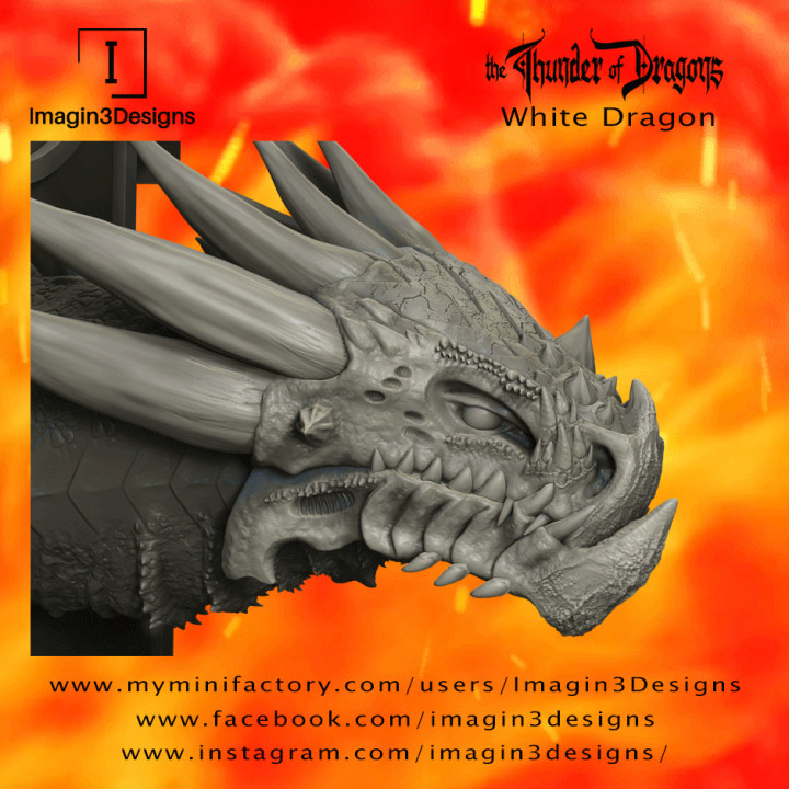 fax'idel -the outcast- white dragon & garden bust creature detailed fantasy fdm painting multipart whitedragon thethunderofdragons 1 10thscale 3D print model - Mito3D