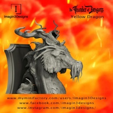chaxix'gou -keeper forbidden knowledge- yellow dragon & garden creature detailed fantasy fdm painting multipart thethunderofdragons 1 10thscale yellowdragon 3d print model - Mito3D