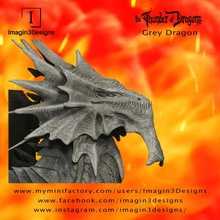 hayiz'kathix -demon mist- grey dragon & garden bust creature detailed fantasy fdm painting multipart thethunderofdragons 1 10thscale greydragon 3d print model - Mito3D