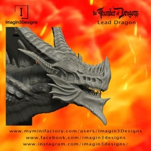 jas'inaxis -the insane- lead dragon & garden bust creature detailed fantasy fdm painting multipart thethunderofdragons 1 10thscale leaddragon 3d print model - Mito3D