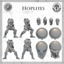 modular hoplites toys & games stl armor epic fantasy greek historical mythology parts soldier wargames wargaming character tabletop multi pack warriors hoplitas 3d print model - Mito3D