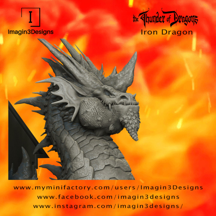 brix'abilax -the dominate- iron dragon & garden bust creature detailed fdm painting multipart thethunderofdragons 1 10thscale irondragon 3D print model - Mito3D