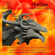 huth'ratix -the voice discord- air elemental dragon & garden bust creature detailed fantasy fdm painting multipart thethunderofdragons 1 10thscale airelementaldragon 3d print model - Mito3D