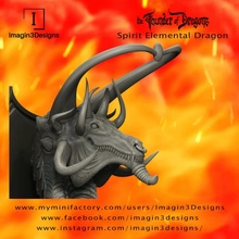 jun'hildax -the tumultuous energy- spirit elemental dragon & garden bust creature detailed fantasy fdm multipart thethunderofdragons 1 10thscale spiritelementaldragon 3d print model - Mito3D