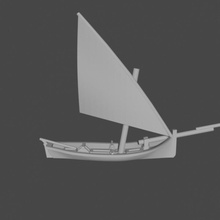 1 700 felouque petit bateau jouets Jeux libre noir ottoman pirate navire âge pirates voile mers barbarie 3d print model - Mito3D