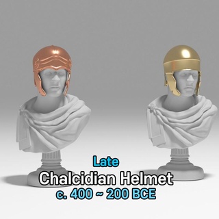 late chalcidian helmet blue sand 3d ancient decoration greece greek warrior sparta hellenic 3d print model - Mito3D