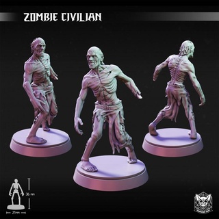 zombi sivil 01 zindan köpek rpg ölümsüz savaş oyunları minyatür sla kötü ölü masa oyunu Zindanlar Ejderhalar masaüstü minis zombiler d dnd dandd ttrpg dsa köpeğiminyatürleri karagöz 3d print model - Mito3D