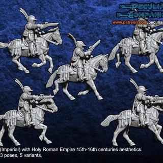 imparatorluk germanik biniciler tabanca hata orlanlar insan savaş oyunları 28mm 3d print model - Mito3D