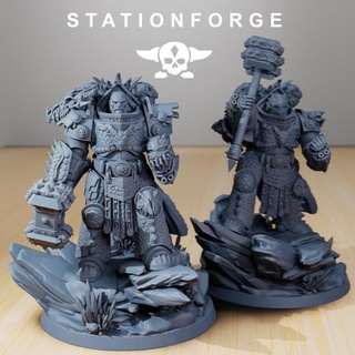 prime leader dragon knights station forge 40k fantasy knight rpg miniature base dungeon marine chaos d&d 60mm 3d print model - Mito3D