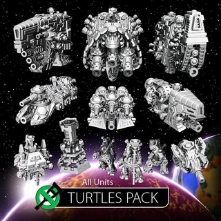 Schildkröten Pack van Miniaturen sci fi Platz Raumschiff 3dprint Brettspiele Tischplatte Raumfahrzeug Tafel Spiele stellar ti4 3d print model - Mito3D