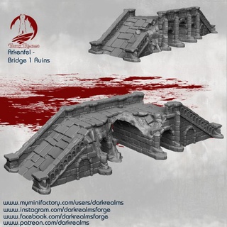 dunkel Bereiche arkenfel Brücke 1 Ruinen Schmiede Fantasie Terrain Kriegshammer Frostgrave 3d print model - Mito3D