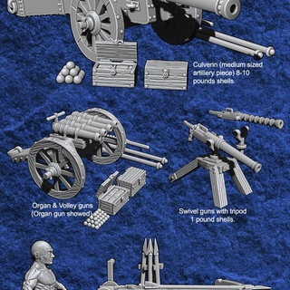 européen lumière artillerie pack erramir orlans pistolet jeux guerre canon 28mm 3d print model - Mito3D
