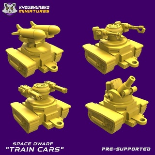 space dwarf train cars kyoushuneko miniatures warhammer scifi squats 3d print model - Mito3D
