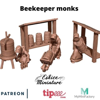 alveari apicoltori vaux 28mm gioco guerra eskice miniatura per figurina medievale ape alveare apicoltore 3d print model - Mito3D