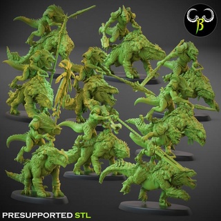 stellar rider squad claybeastcreation dinosaur fantasy lizard reptile wargame lizardmen 3d print model - Mito3D