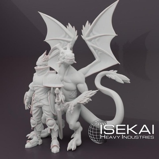 drake dragonborn - endless fantasy tactics isekai heavy industries dragon human knight miniature paladin 3d print model - Mito3D