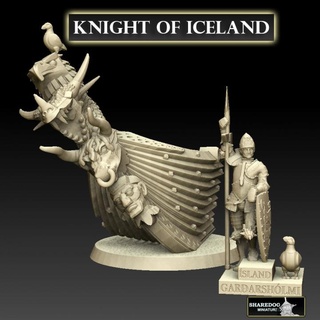 knight iceland sharedog miniatures 40k bird dragon eagle giant ship soldier viking warhammer bull norse 28mm mordheim crusader puffin einar jonsson ingolfr 3d print model - Mito3D