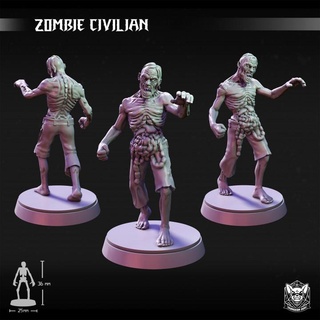 zombie civilian 02 dungeon dog rpg undead evil dead boardgame dungeonsanddragons tabletop minis zombies walker d&d dnd ttrpg dungeondog dungeondogminiatures 3d print model - Mito3D