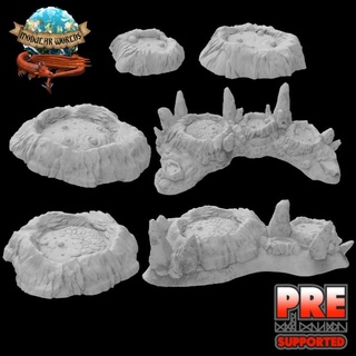 magma pool terrain scatter modular worlds dragons dungeons rpg fire tabletop volcano flame mountain rocks scenery crater pathfinder lava volcanic scenic geyser 3d print model - Mito3D