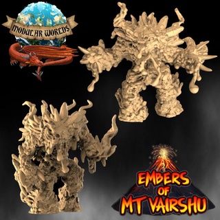 magma elementals modular worlds creature dragons dungeons monster rpg fire large tabletop elemental flame summon d&d pathfinder element lava construct monstrosity 3d print model - Mito3D