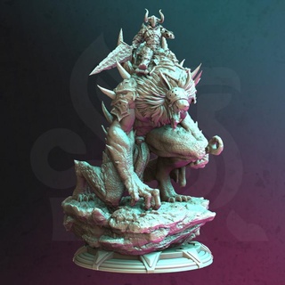 werewolf mounted death knight - morian dm-stash boss undead enemy unholy deathknight 3d print model - Mito3D