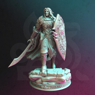 elven paladin - yinsylim dm-stash dragons dungeons elf fantasy fighter hero player character pc npc 3d print model - Mito3D